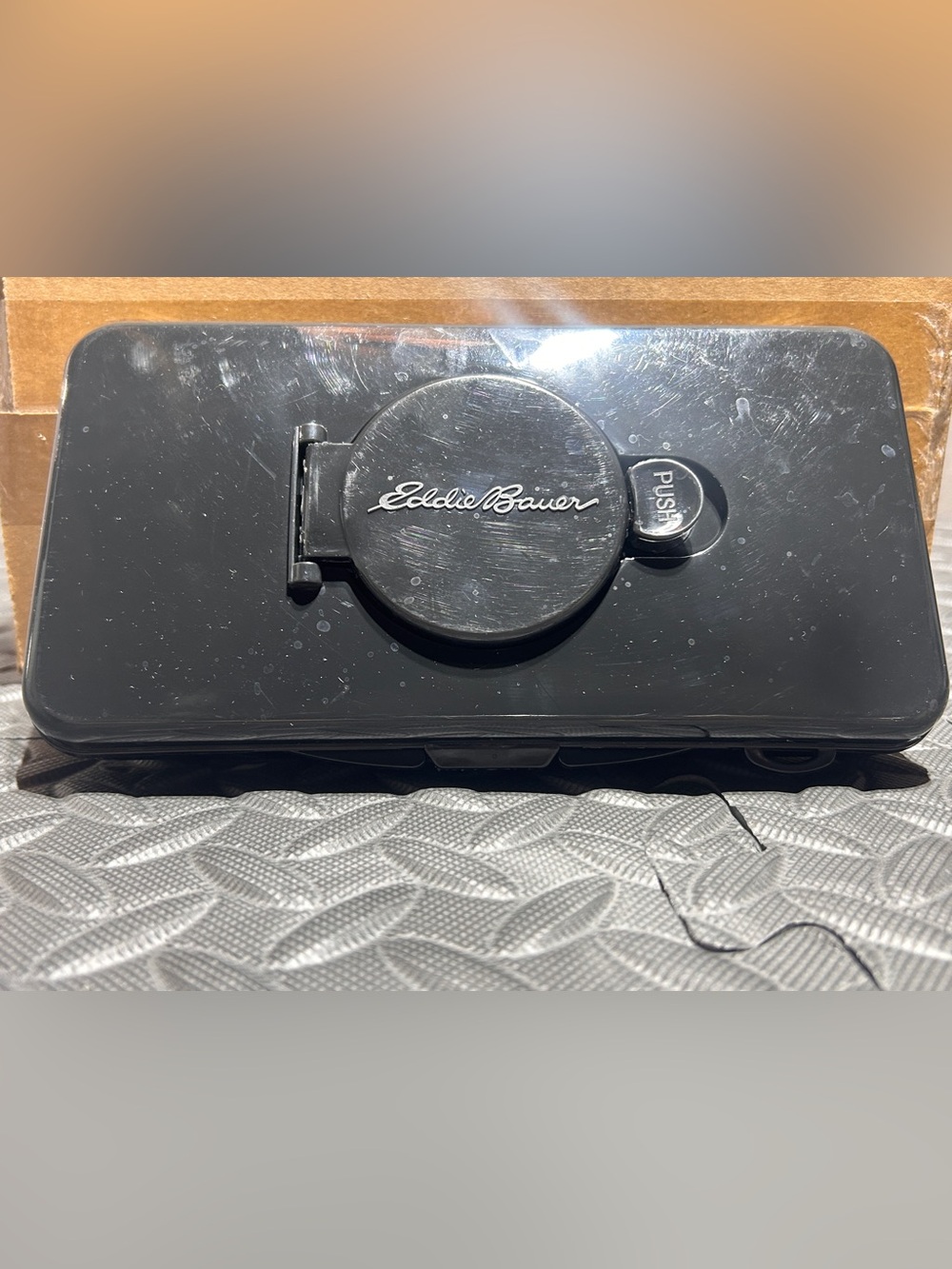Eddie Bauer Empty Baby Wipes Travel Size Dispenser Refillable Black Diaperbag